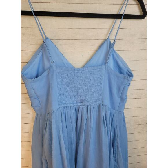 ABERCROMBIE & FITCH Sheer Bubble Hem Mini Dress in Cloudy Blue, sz Small - Picture 10 of 16